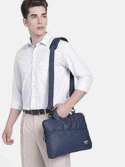 Teakwood - Unisex Navy 15 Inch Laptop Bag with Detachable Strap