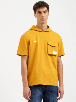 United Colors of Benetton - Boxy Fit Hooded Neck Solid T-Shirt- Yellow