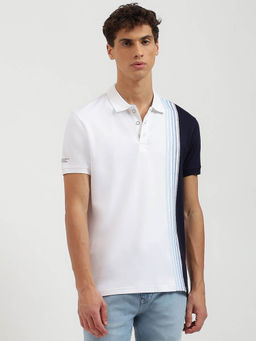 United Colors of Benetton - Regular Fit Collared Colorblock Polo T-Shirt- White