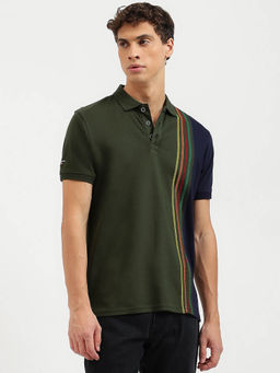 United Colors of Benetton - Regular Fit Collared Colorblock Polo T-Shirt- Green
