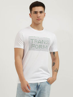 United Colors of Benetton - Regular Fit Crew Neck Printed T-Shirt- White