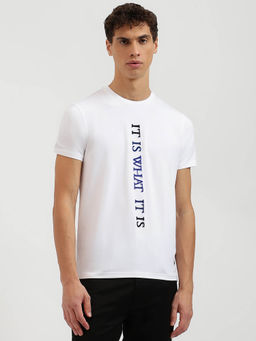 United Colors of Benetton - Regular Fit Crew Neck Embroidered T-Shirt- White