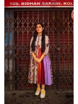 House of Surkh - Womens Cotton Printed Multi-Color Dress