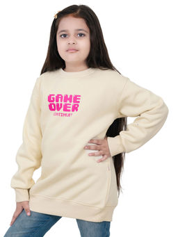 DDOUDDOU - Off White Printed Soft and Comfortable Round Neck Full Sleeve Sweatshirt