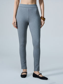 Twenty Dresses by Nykaa Fashion - Light Grey High Waist Skinny Jeggings