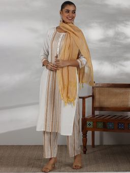 Libas - Off White Cotton Blend Printed Kurta Sets for Women