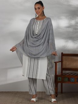 Libas - Off White Cotton Blend Printed Kurta Sets for Women