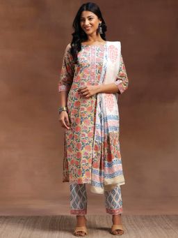 Libas - Yellow Pure Cotton Printed Kurta Sets for Women