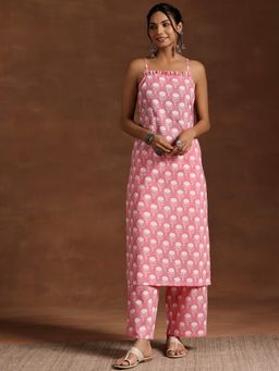 Libas - Pink Pure Cotton Printed Kurta Sets for Women