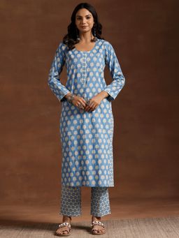 Libas - Blue Pure Cotton Printed Kurta Sets for Women