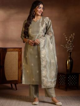 Libas - Brown Pure Silk Printed Kurta sets for Women