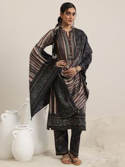 Libas - Grey Wool Blend Printed Kurta Sets for Women
