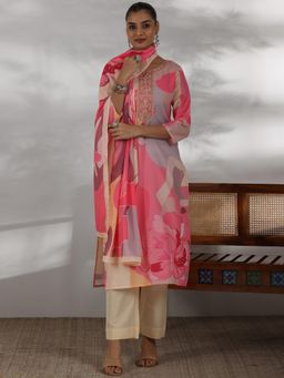 Libas - Cream Muslin Printed Kurta Sets for Women