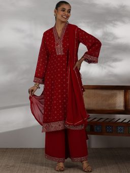 Libas - Red Georgette Printed Kurta Sets for Women