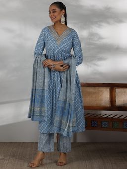 Libas - Blue Pure Cotton Printed Kurta Sets for Women