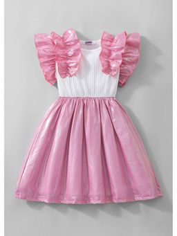 Hopscotch - Pink Ruffled Textured Dress