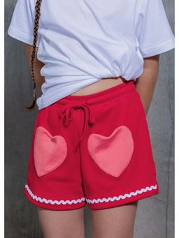 Hopscotch - Heart Applique Lace Cotton Shorts