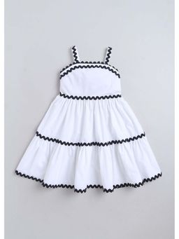 Hopscotch - White Strappy Rick Rack Lace Trim Cotton Dress