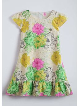 Hopscotch - Floral Ruffled Pure Cotton Dress