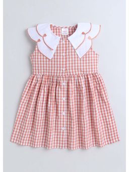 Hopscotch - Coral Gingham Checks Dress