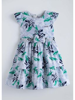 Hopscotch - Grey Bow Applique Casual Dress