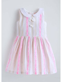 Hopscotch - Bow Applique Woven Cotton Dress