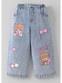 Hopscotch - Blue Teddy Bow Denim Jeans
