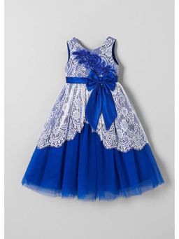 Hopscotch - Blue Lace Overlay Party Gown