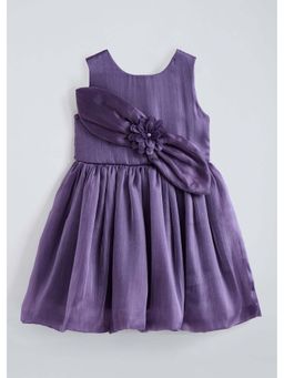 Hopscotch - Purple Applique Pearl Dress