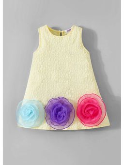 Hopscotch - Yellow Rose Applique Dress