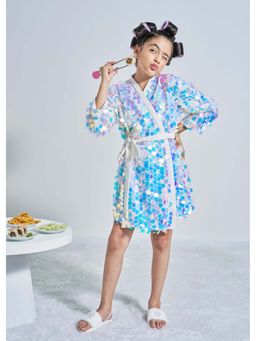 Hopscotch - Iridescent Sequin Wrap Party Robe