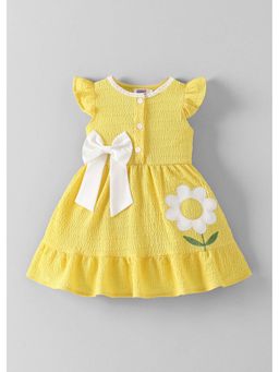 Hopscotch - Yellow Floral Textured Dress