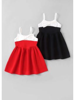 Hopscotch - Bow Applique Strappy Dress (Pack Of 2)