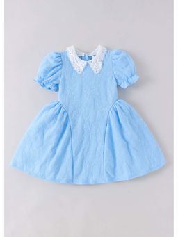 Hopscotch - Blue Lace Collared Dress