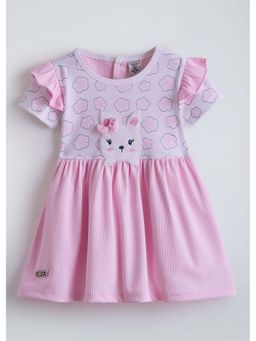 Hopscotch - Pink Bunny Applique Casual Dress