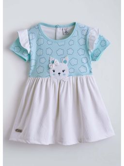 Hopscotch - Blue Bunny Applique Casual Dress