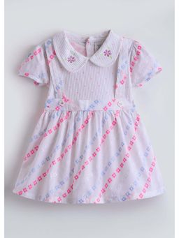 Hopscotch - Pink Embroidered Casual Dress