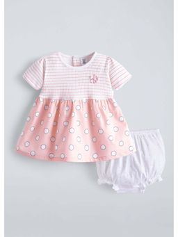 Hopscotch - Pink Casual Printed Dress With Bloomer