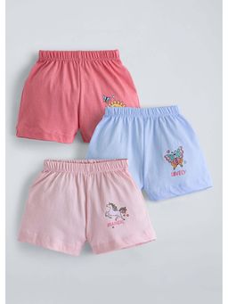 Hopscotch - Multicolor Cotton Sinker Shorts (Pack Of 3)