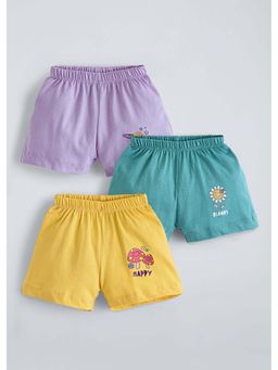 Hopscotch - Multicolor Cotton Sinker Shorts (Pack Of 3)