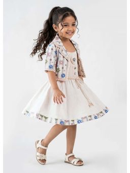 Hopscotch - Floral Applique Dress With Jacket