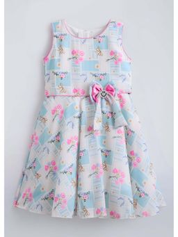 Hopscotch - Bow Applique Floral Cotton Dress