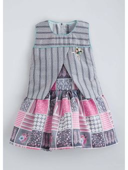 Hopscotch - Patchwork Print Layered Casual Dress