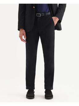 Rare Rabbit - Men Jacky Black Cotton Fabric Regular Fit Jacquard Trouser