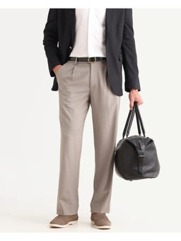 Rare Rabbit - Men Pauls Dark Grey Polyester Blend Fabric Plain Trouser