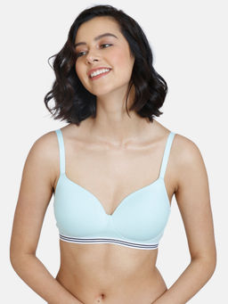 Zivame - Beautiful Padded Non-Wired 3-4th Coverage T-Shirt Bra - Clearwater