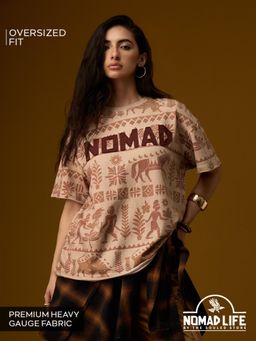 The Souled Store - Nomad: Indus Brown Womens Oversized T-Shirt