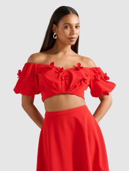 Forever New - Meadow Puff Sleeve Crop Top