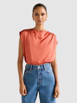 Forever New - Orange Frida Petite Funnel Neck Top