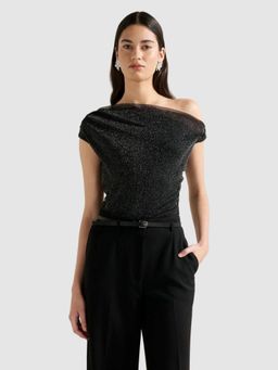 Forever New - Rylee Tipped Shoulder Glitter Top